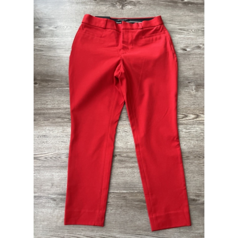 NWT Banana Republic Curvy Sloan Pants Women's 2 Short Red Ankle Skinny Stretch W
